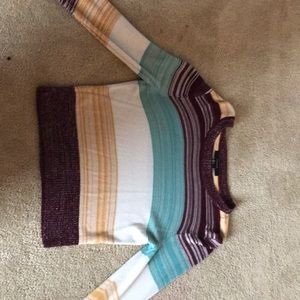 Multi color long sleeve crop top